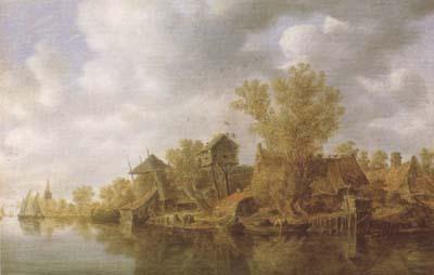 Jan van Goyen River Landscape (mk08) oil painting image